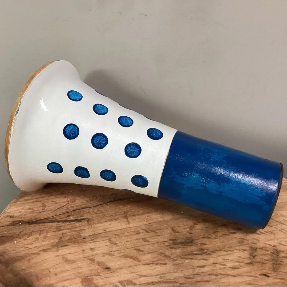 🔵 Vintage - Mid-Century Commercial Grade Cast / Spun Aluminum Vase - Rare